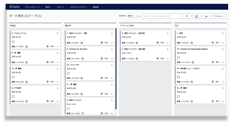 Japanese - legal matter management dashboard